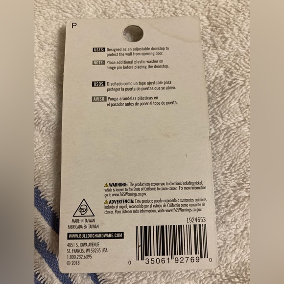 Hinge pin doorstop (satin nickel) New unopened - Picture 2 of 2